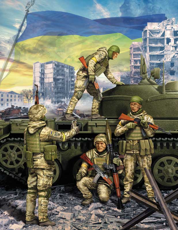 Russia Ukraine War Ukrainian Soldiers Defense of Kyiv March 2022