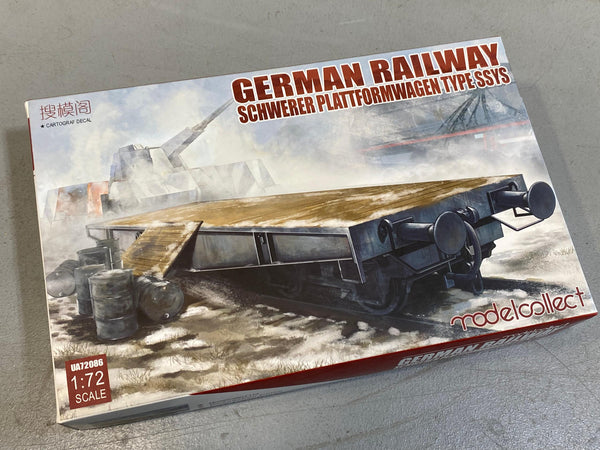 MCUA72086 - 1/72 Model Collect German Railway Schwerer Plattformwagen Type ssys 1+1 pack