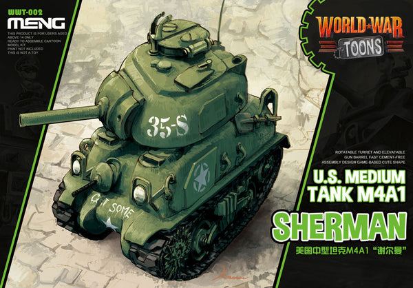 Meng Cartoon U.S. Medium Tank M4A1 Sherman
(CARTOON MODEL)