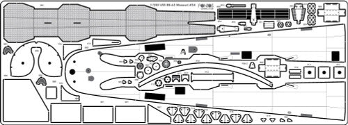 USS BB-61 Iowa Wooden deck 1944  (Teak tone)