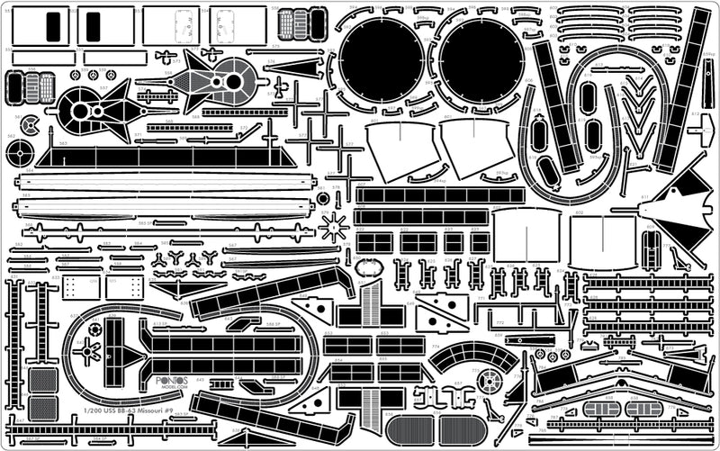 USS BB-63 Missouri 1945 Detail up set (No wooden deck)
