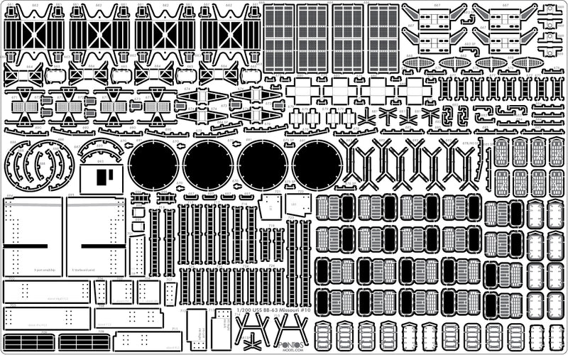 USS BB-63 Missouri 1945 Detail up set (No wooden deck)