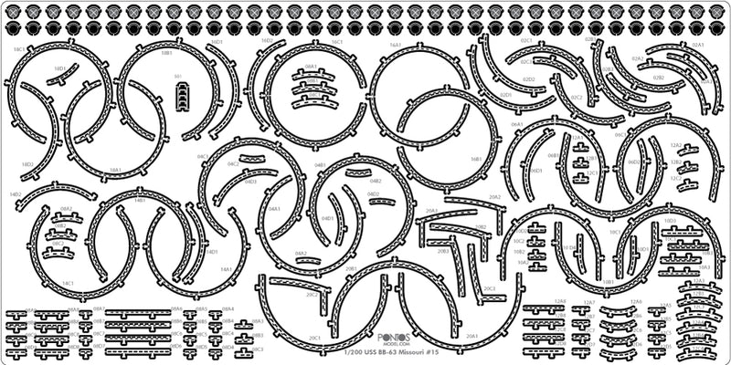 USS BB-63 Missouri 1945 Detail up set (No wooden deck)