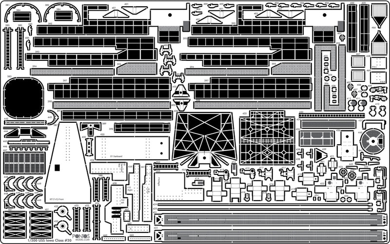 USS BB-61 Iowa 1944 Detail up set (No wooden deck)