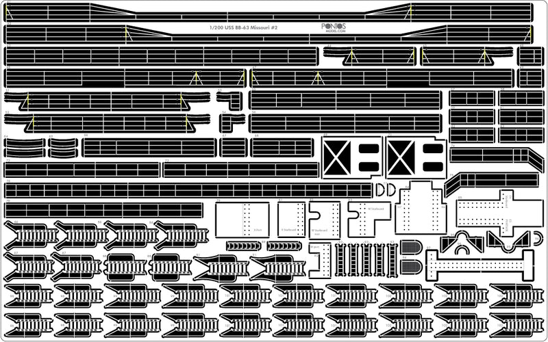 USS BB-61 Iowa 1944 Detail up set (No wooden deck)