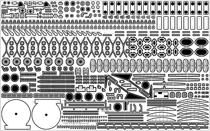 USS BB-61 Iowa 1944 Detail up set (No wooden deck)