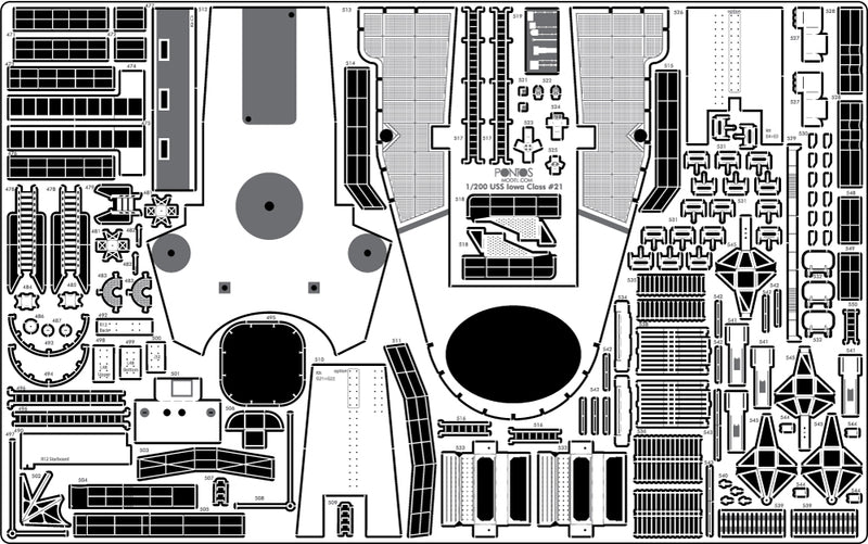 USS BB-61 Iowa 1944 Detail up set  (20B Deck Blue deck)