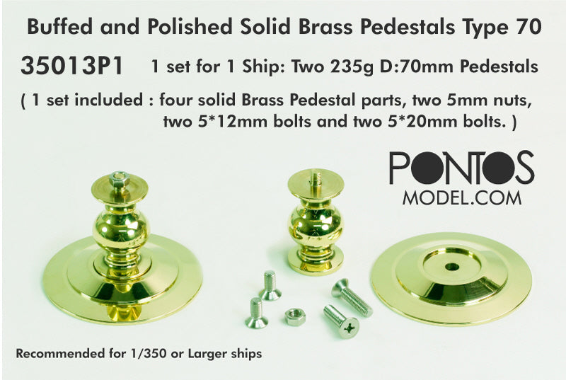 Pontos Model Buffed and Polished Solid Brass Pedestals Type 70