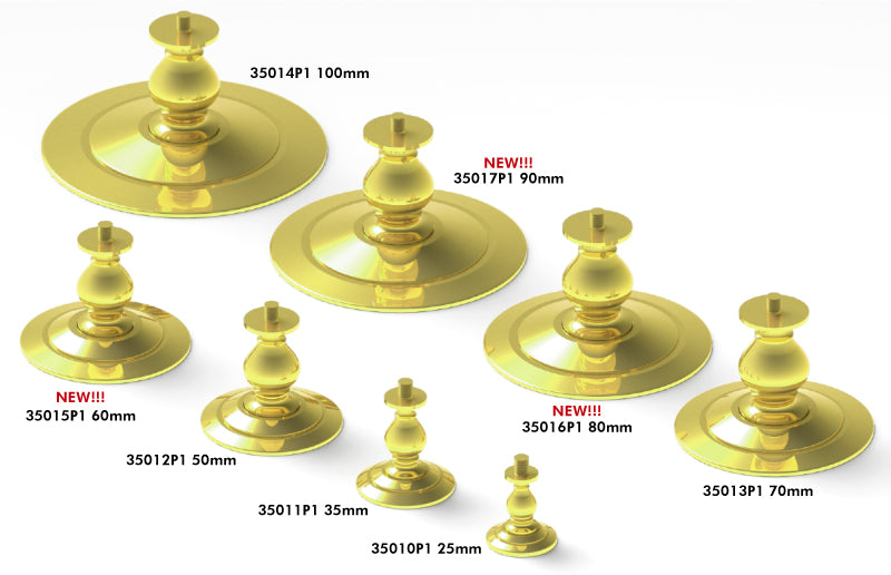 Pontos Model Buffed and Polished Solid Brass Pedestals Type 70