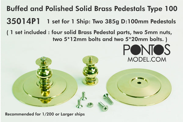 Pontos Model Buffed and Polished Solid Brass Pedestals Type 100