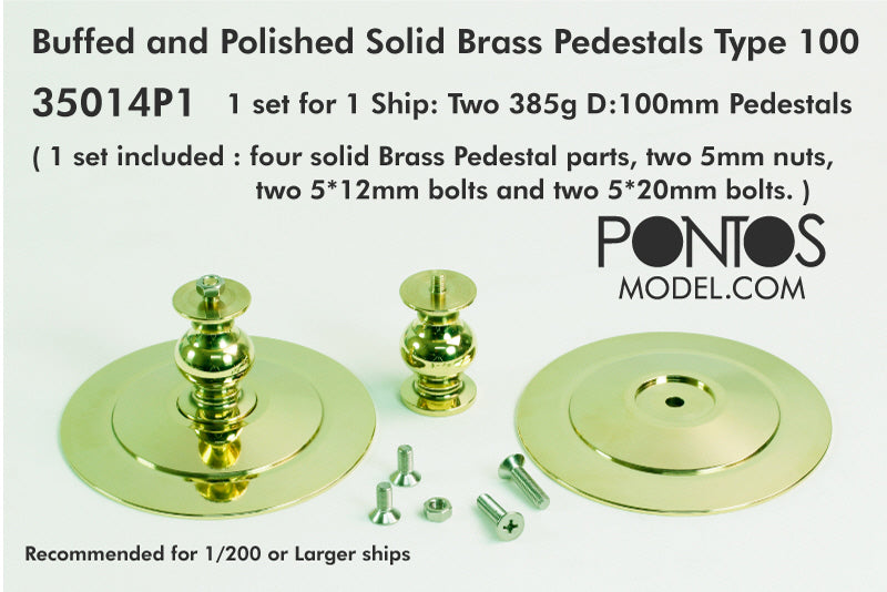 Pontos Model Buffed and Polished Solid Brass Pedestals Type 100