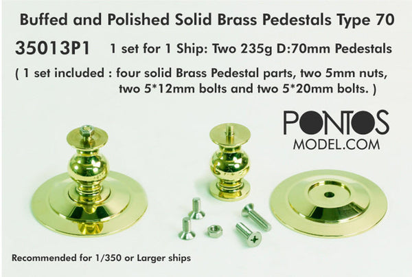 Pontos Model Buffed and Polished Solid Brass Pedestals Type 80