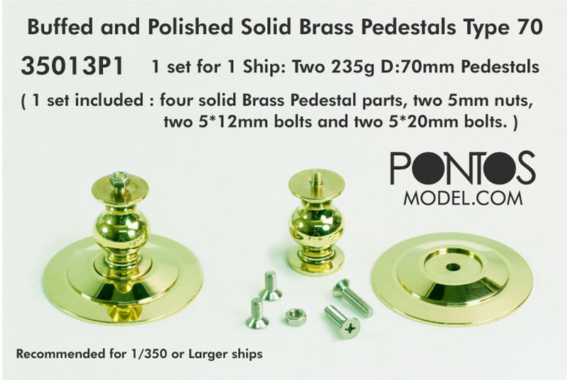 Pontos Model Buffed and Polished Solid Brass Pedestals Type 80