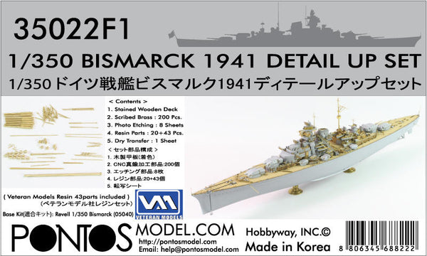 Bismarck 1941 Detail up set for Revell