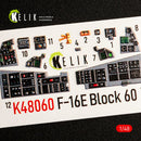 1/48 Kelik F-16E Desert Vipers Block 60  interior 3D decals for Kinetic kit