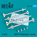 Reskit AIM-9X  "Sidewinder"  missile (4 PCS) (1/72)
