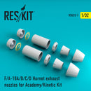 Reskit F-18 Hornet exhaust nozzles for Academy/Kinetic Kit (1/32)