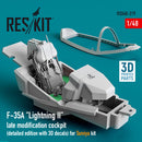 1/48 Reskit F-35A Lightning II late modification cockpit (detailed edition with 3D decals) for Tamiya kit