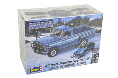 1/24 Revell 1980 Jeep Honcho and Snowmobile Ice Patrol Plastic Model Kit