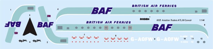 ROD305 - 1/144 Roden ATL98 Carvair Aviation Traders British Air Ferries Airlines