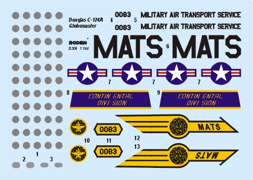 ROD306 - 1/144 Roden C124A Globemaster II USAF Transport Aircraft