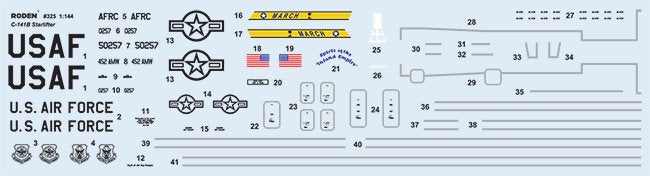 ROD325 - 1/144 Roden C141B Starlifter USAF Strategic Airlifter Aircraft