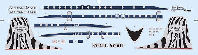ROD326 - 1/144 Roden Bristol 175 Britannia African Safari Airliner