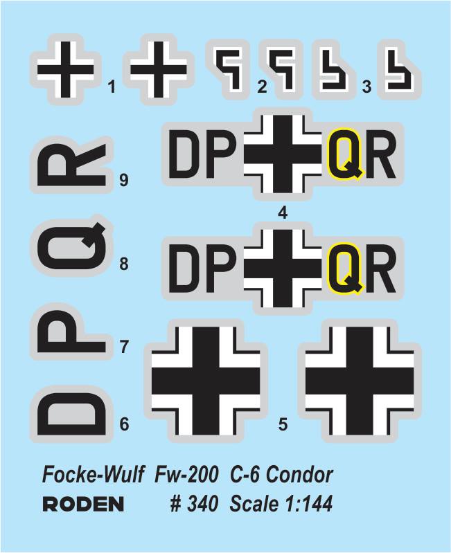 ROD340 - 1/144 Roden Focke Wulf Fw200C6 Condor Aircraft