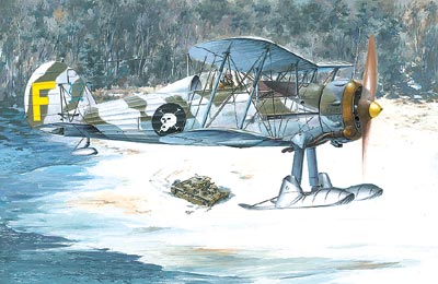 ROD401 - 1/48 Roden Gloster Gladiator MkII BiPlane Fighter w/Skis