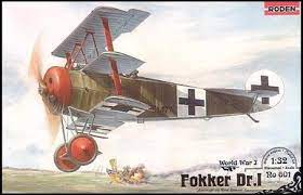 ROD601 - 1/32 Roden Fokker Dr I Red Baron WWI German Triplane Fighter