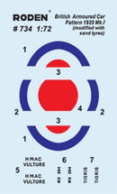 ROD734 - 1/72 Roden Pattern 1920 Modified WWII British Armored Car w/Sand Tires