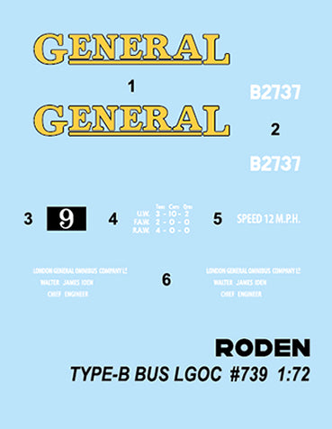 ROD739 - 1/72 Roden WWI LGOC B Type British Bus