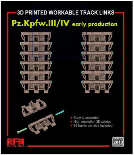 3D Printed Workable Track Link Pz.Kpfw.III/IV Early Production