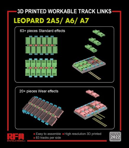 3D Printed Workable Tracks for Leopard 2A5/A6/A7