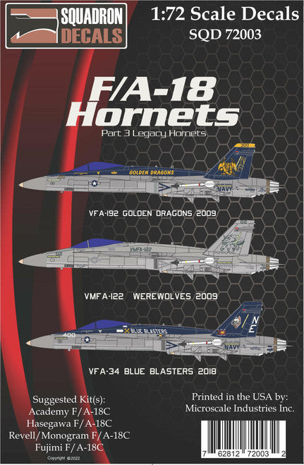 F/A-18C Hornets Blue Blasters, Golden Dragons and Werewolves