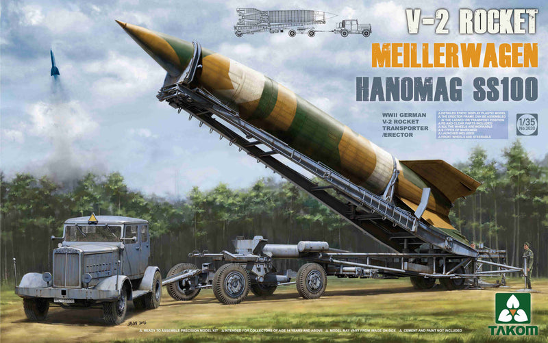 TAK2030 - WWII German V2 Rocket on Meillerwagen Transporter w/Hanomag SS100 Tractor