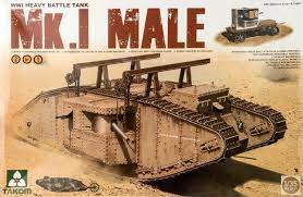 TAK2031 - 1/35 Takom WWI Mk I Male Heavy Battle Tank w/Crane & Flat Trailer (2 in 1)