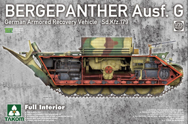TAK2107 - 1/35 Takom Bergepanther Ausf.G German Armored Recovery Vehicle Sd.Kfz.179 w/ full interior kit