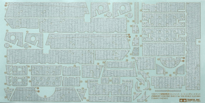 TAM12644 - 1/35 Tamiya Elefant Zimmerit Coating Sheet