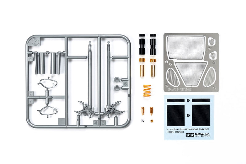 TAM12691 - 1/12 Tamiya 2020 Suzuki GSX-RR Front Fork Motorcycle Detail Set