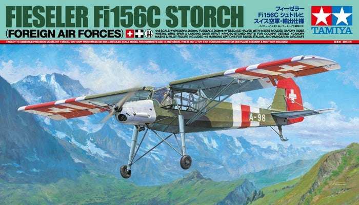 TAM25158 - 1/48 Tamiya Fieseler Fi156C Storch (Foreign Air Forces) Aircraft