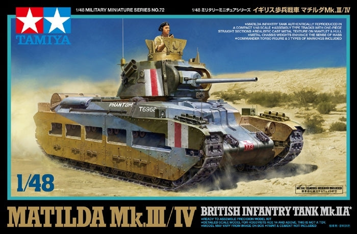 TAM32572 - 1/48 Tamiya Matilda Mk III/IV British Mk IIA Infantry Tank
