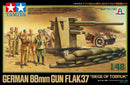 TAM37009 - 1/48 Tamiya German 88mm FlaK 37 Gun w/8 Crew Siege of Tobruk