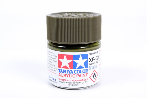 TAMIYA America, Inc Acrylic XF62, Flat Olive Drab, TAM81362