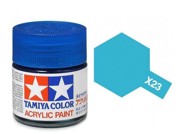 Tamiya Mini Acrylic Paint X-23 Clear Blue 10ml (1/3 fl oz) #81523