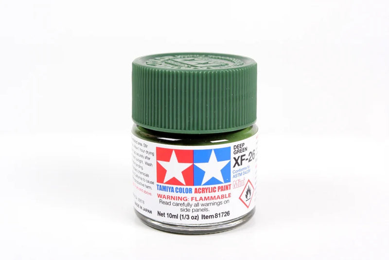 TAM81726 Tamiya Mini Acrylic Paint XF-26 Deep Green 10ml (1/3 fl oz)