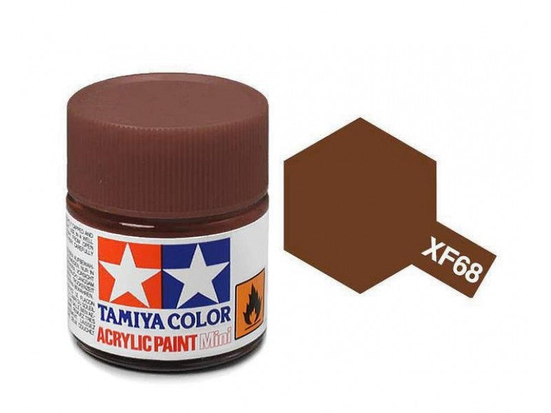TAM81768 Tamiya Mini Acrylic Paint XF-68 NATO Brown 10ml (1/3 fl oz)
