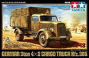 1/48 Tamiya German 3 Ton 4x2 Cargo Truck KFZ.305 Plastic Model Kit