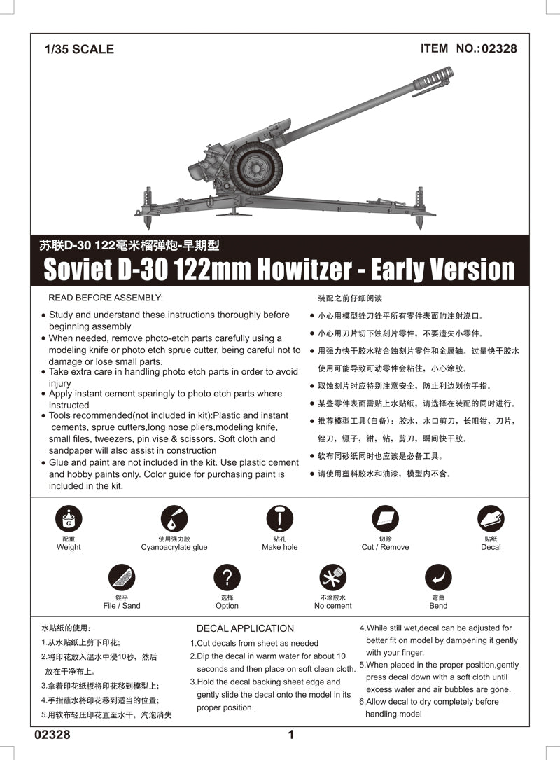 SOVIET D30 122MM    HOWITZER- EARLY