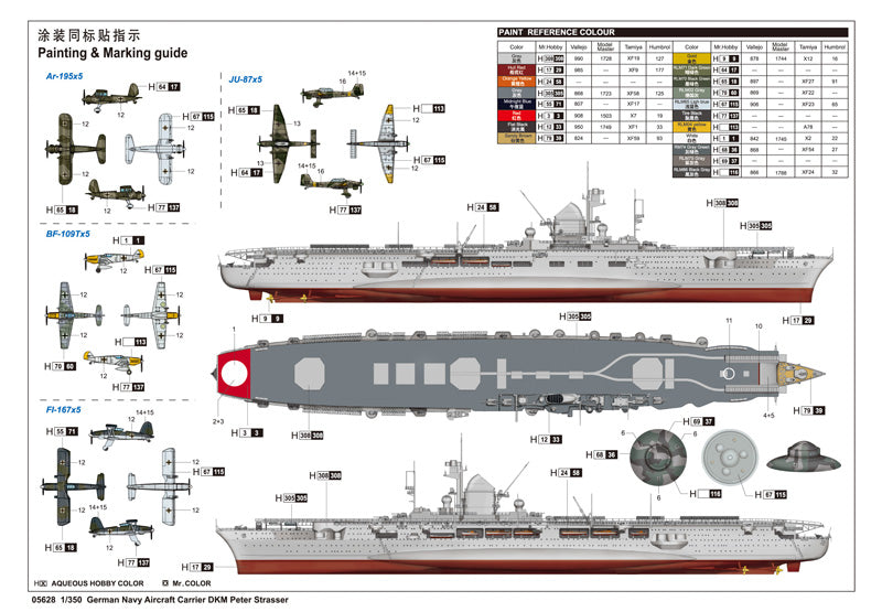 Trumpeter German Navy Aircraft Carrier Dim Peter Strassen Model Ships
